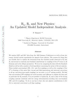R , Rc and New Physics: An Updated Model Independent Analysis