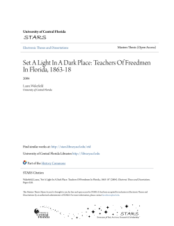 Set A Light In A Dark Place: Teachers Of Freedmen In