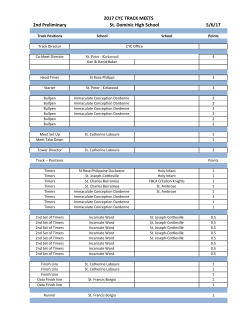 2nd Preliminary 5/6/17 2017 CYC TRACK MEETS St. Dominic High