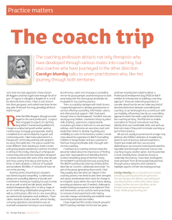 The coach trip - BACP Private Practice