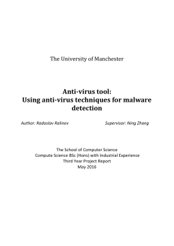Using anti-virus techniques for malware detection