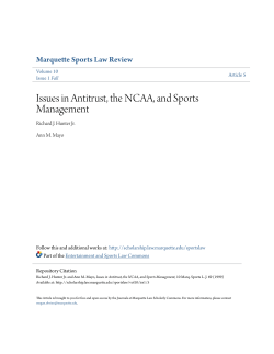 Issues in Antitrust, the NCAA, and Sports Management
