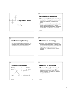 1 Linguistics 288b