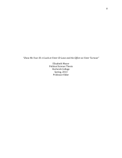 Show Me Your ID: A Look at Voter ID Laws and the - Hartwick-Home