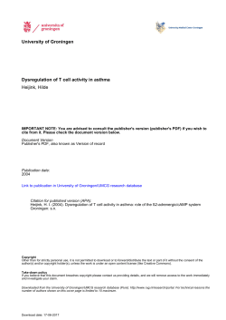 Dysregulation of T cell activity in asthma Heijink, Hilde