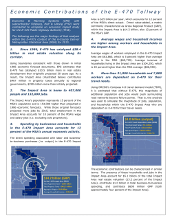 Economic Contributions of the E-470 Tollway