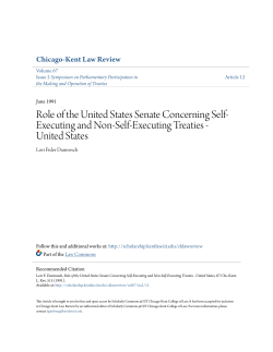Role of the United States Senate Concerning Self
