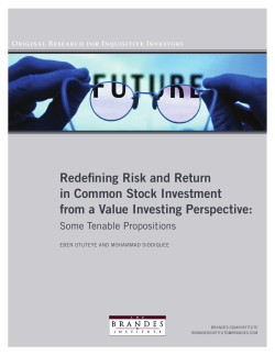 Redefining Risk and Return - Brandes Investment Partners