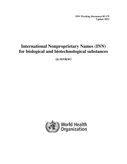 International Nonproprietary Names (INN) for biological and