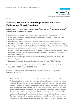 Symmetry Detection in Visual Impairment: Behavioral Evidence and