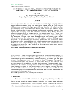 AN ANALYSIS OF GRAMMATICAL ERRORS IN THE 1ST YEAR