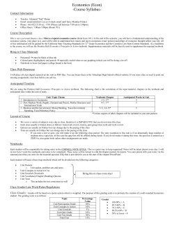 Economics (Econ) -Course Syllabus-