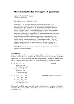 Microparameters for Norwegian wh