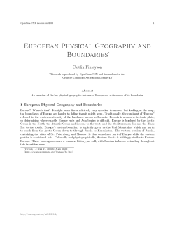 European Physical Geography and Boundaries