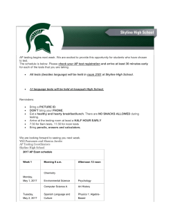 AP testing begins next week. We are excited to provide this