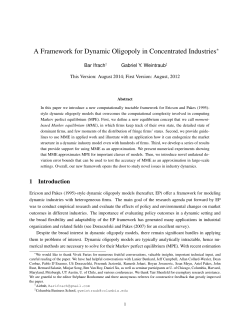 A Framework for Dynamic Oligopoly in Concentrated Industries