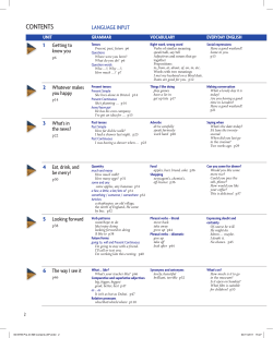 New Headway Pre-intermediate Syllabus