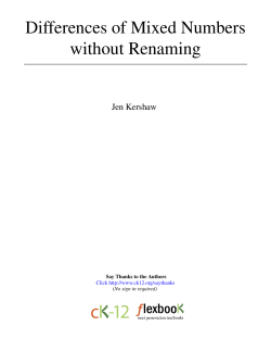 Differences of Mixed Numbers without Renaming