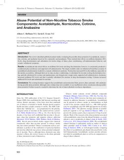 Acetaldehyde, Nornicotine, Cotinine, and