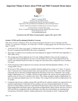 Important Things to Know about PTSD and Mild Traumatic Brain Injury