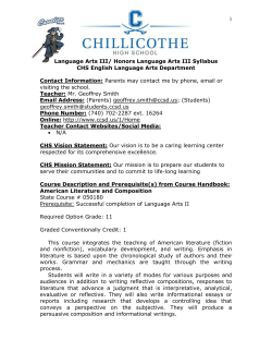 Honors Language Arts III - Chillicothe City Schools