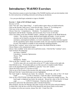 Introductory WebMO Exercises