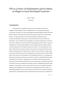 FDI as a Factor of Globalization and its effects on Wages in Least