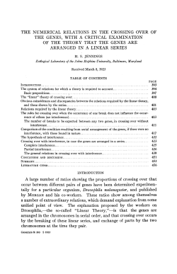 the numerical relations in the crossing over of the genes, with a