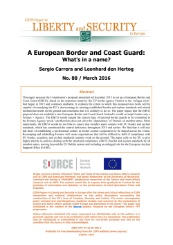 A European Border and Coast Guard: What`s in a name?