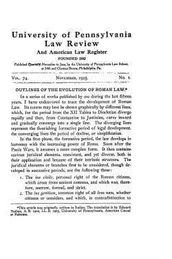 Outlines of the Evolution of Roman Law