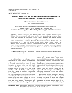 Inhibitory Activity of Ink and Body Tissue Extracts