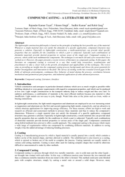 COMPOUND CASTING - A LITERATURE REVIEW
