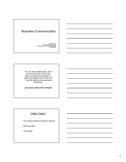 Business Communication - APPA, Leadership in Educational Facilities