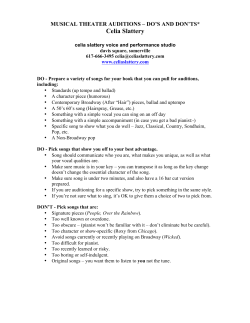 Musical Theater Workshop handout