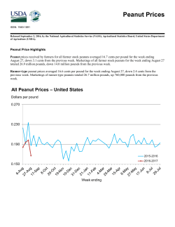 Peanut Prices 09/02/2016 - USDA Economics, Statistics and Market