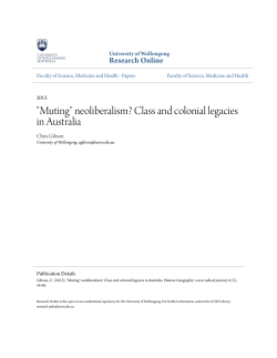 "Muting" neoliberalism? Class and colonial