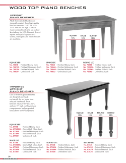 wood top piano benches