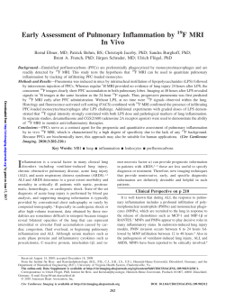 Early Assessment of Pulmonary Inflammation by F MRI In Vivo
