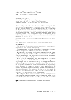 4-Vertex Theorems, Sturm Theory and Lagrangian - IMJ-PRG