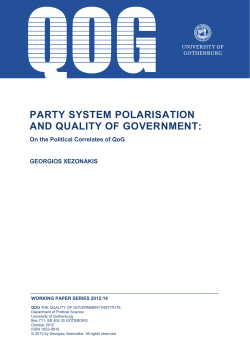 PARTY SYSTEM POLARISATION AND QUALITY OF GOVERNMENT: