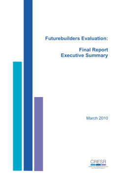 Futurebuilders Evaluation: Final Report Executive Summary (PDF