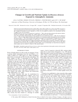 Changes in Growth and Nutrient Uptake in