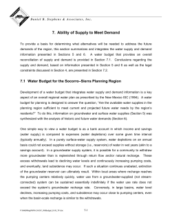 Ability of Supply to Meet Demand