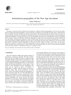 Institutional geographies of the New Age movement
