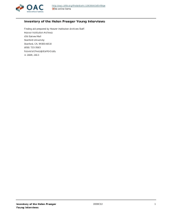 Helen Praeger Young interviews