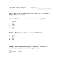 Activity 2 - Significant Figures