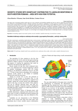 GEODETIC STUDIES WITH SIGNIFICANT CONTRIBUTION TO