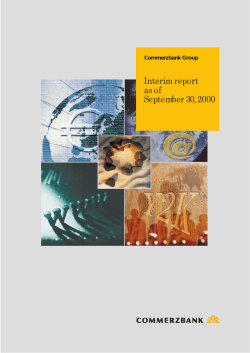 Interim report as of September 30, 2000