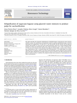 Delignification of sugarcane bagasse using glycerol&acirc;&euro;&ldquo;water