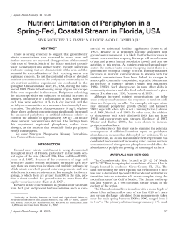 Nutrient Limitation of Periphyton in a Spring